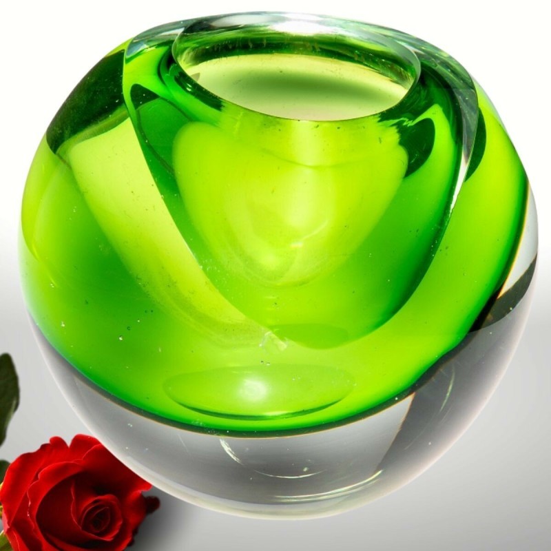 Murano-Stil Glas Teelichthalter - Hellgrün